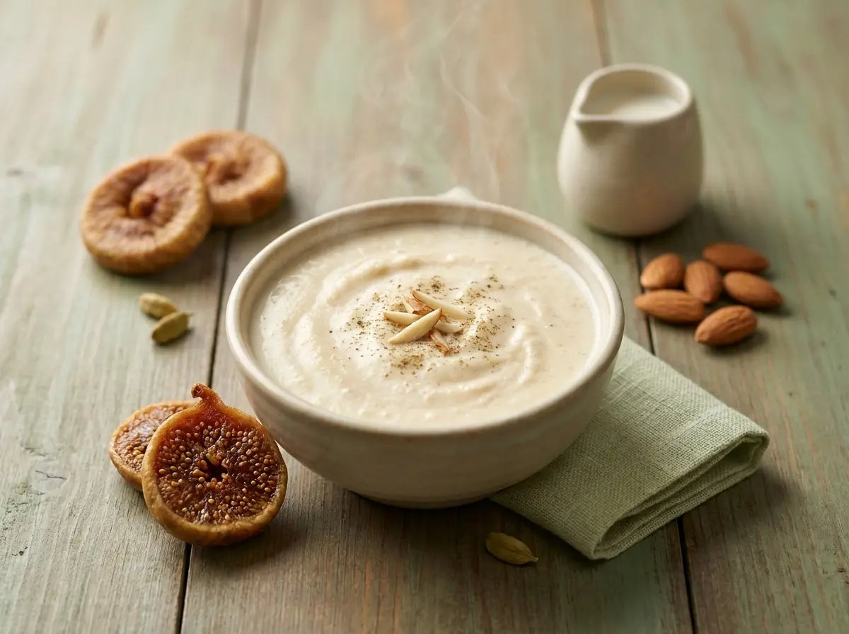 Anjeer & almond milk soft kheer — a triple-calcium bowl for strong bones (1–2 years)