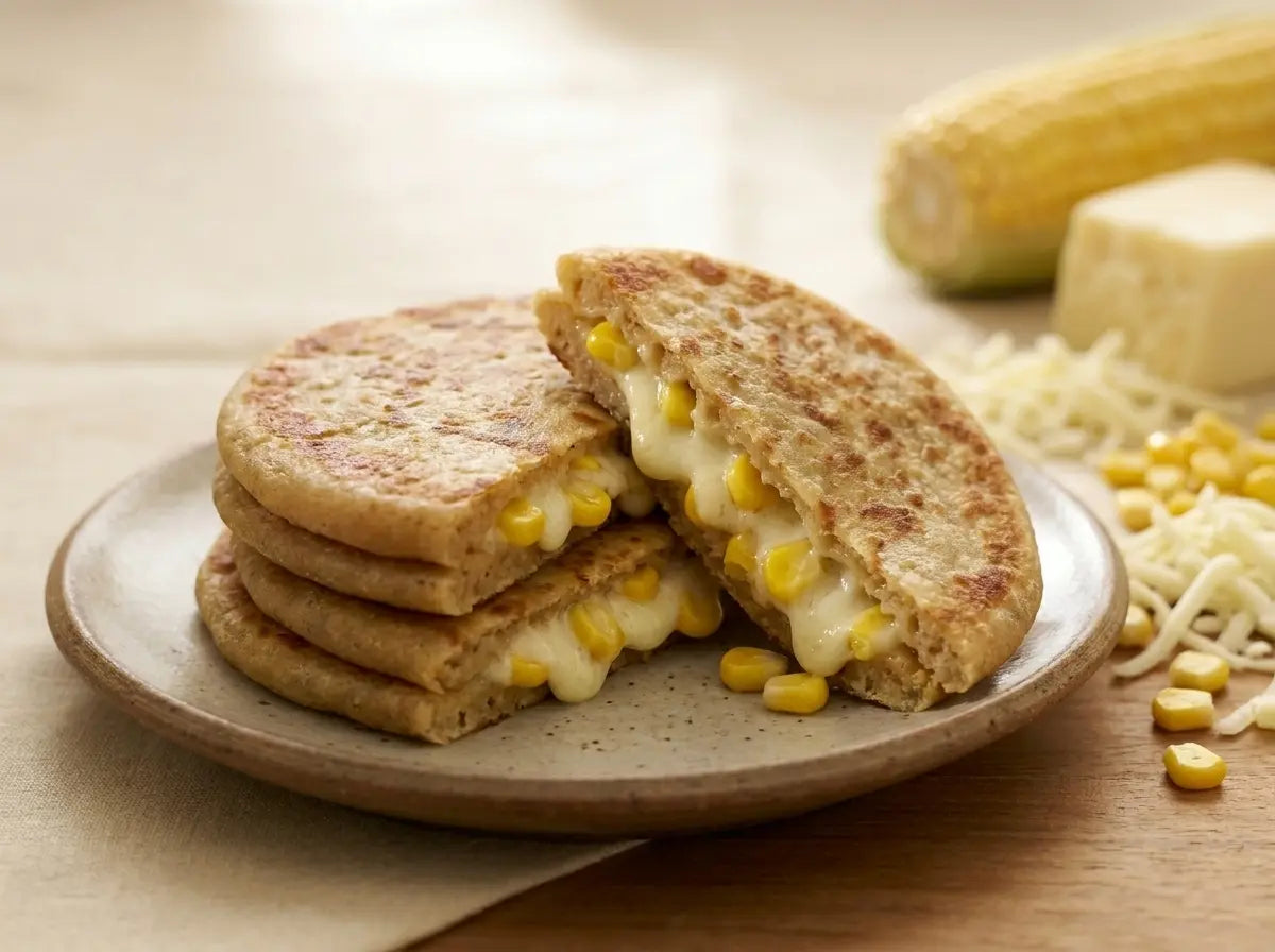 Cheese & corn stuffed paratha — a treat-like breakfast for strong bones (2–5 years)