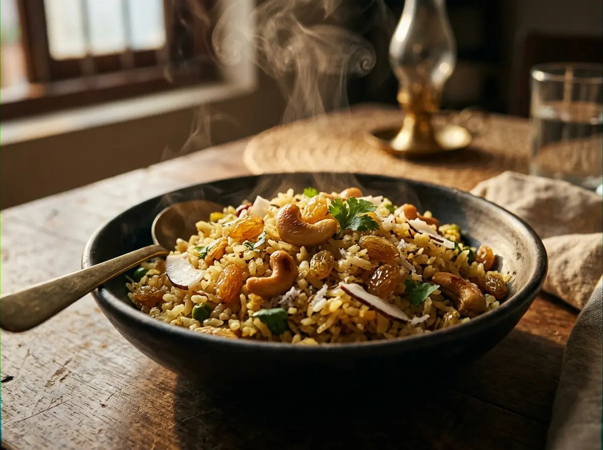 Chirer polao — a Bengali flattened-rice snack that quietly delivers iron (1–2 years)