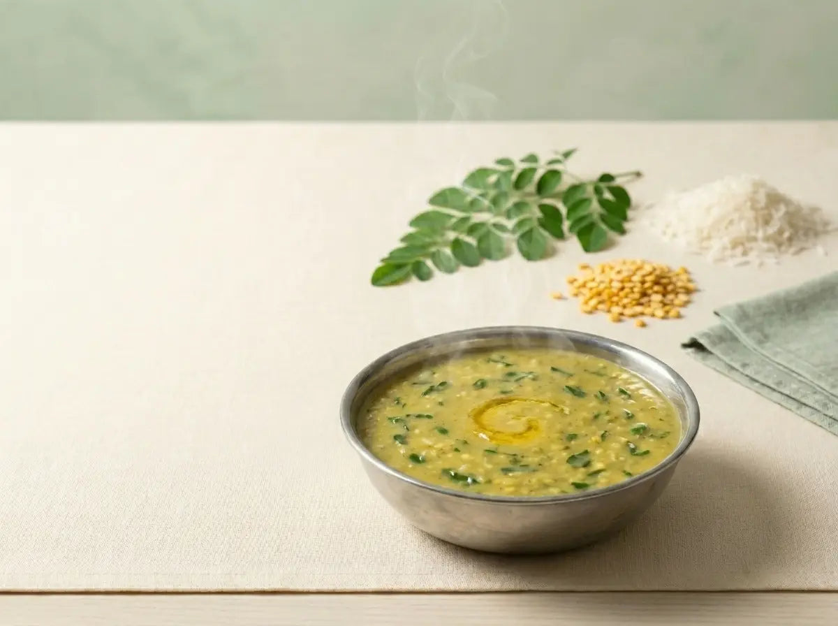 Drumstick (moringa) & moong dal soft rice — India's most nutritious green for a baby's immunity (6–12 months)