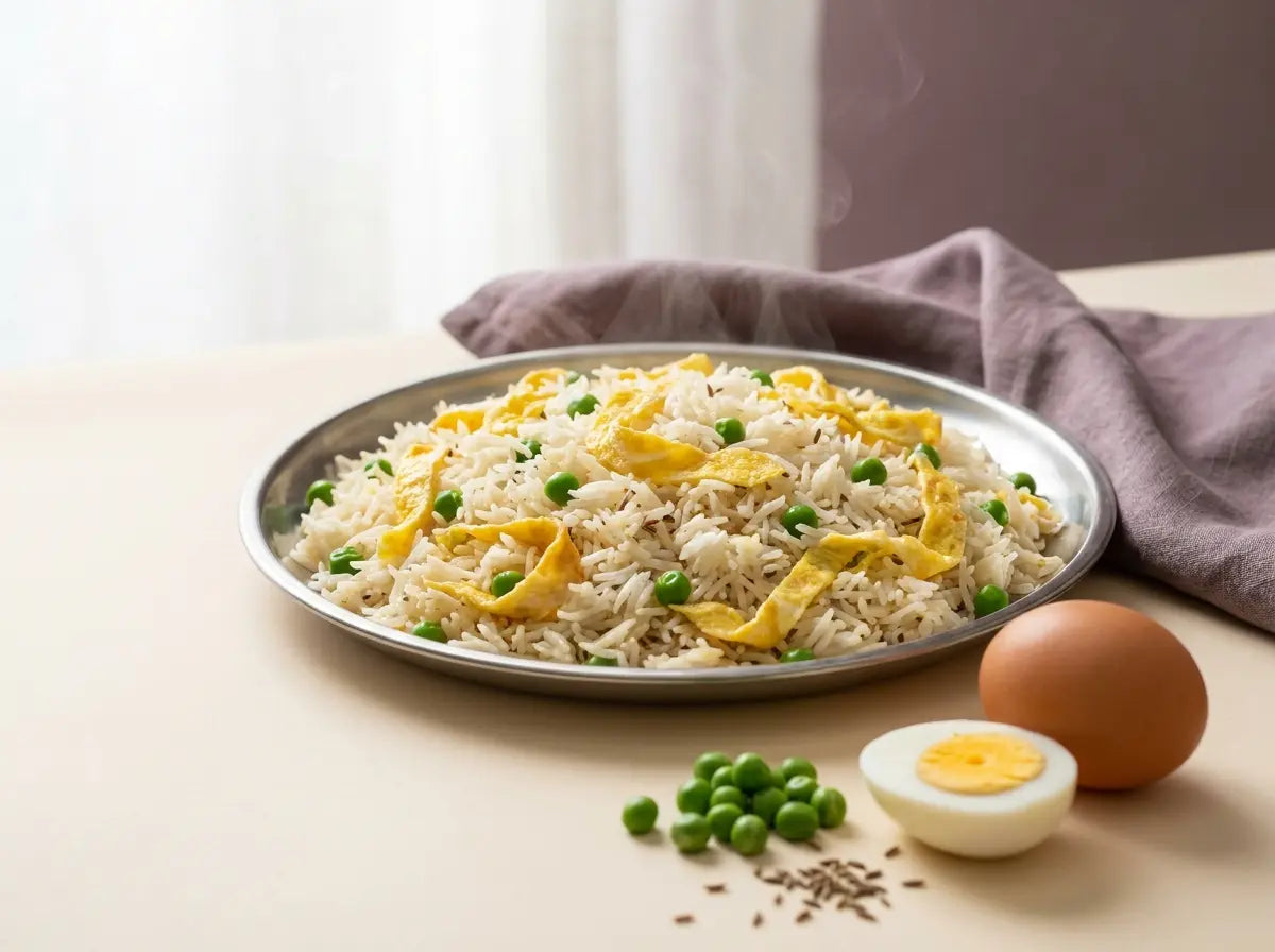 Egg & green-peas soft pulao — choline-rich dinner for memory and focus (2–5 years)