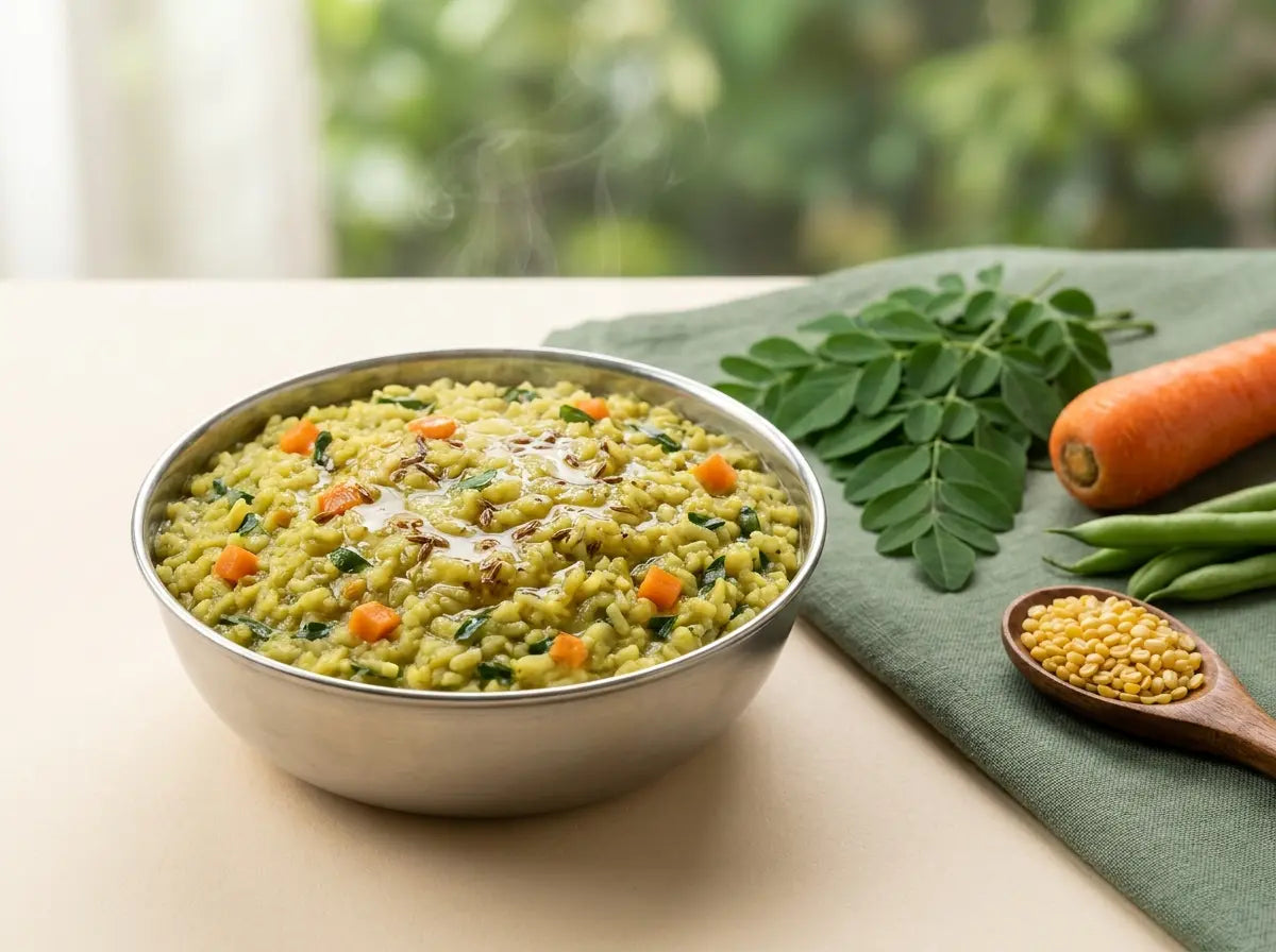 Moringa & vegetable khichdi — the quietly powerful immunity dinner hiding India's most nutritious green (2–5 years)