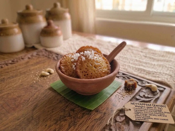 Neyyappam — Kerala's ghee-jaggery-banana bites for the small-appetite toddler (1–2 years)