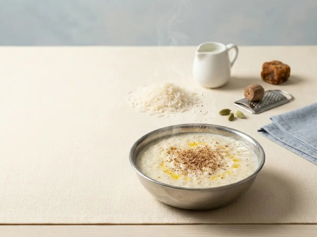 Nutmeg & cardamom milk rice — a grandmother's calming bedtime ritual (2–5 years)