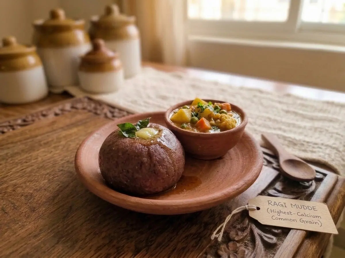 Ragi mudde — Karnataka's soft calcium ball for the milk-refusing toddler (1–2 years)