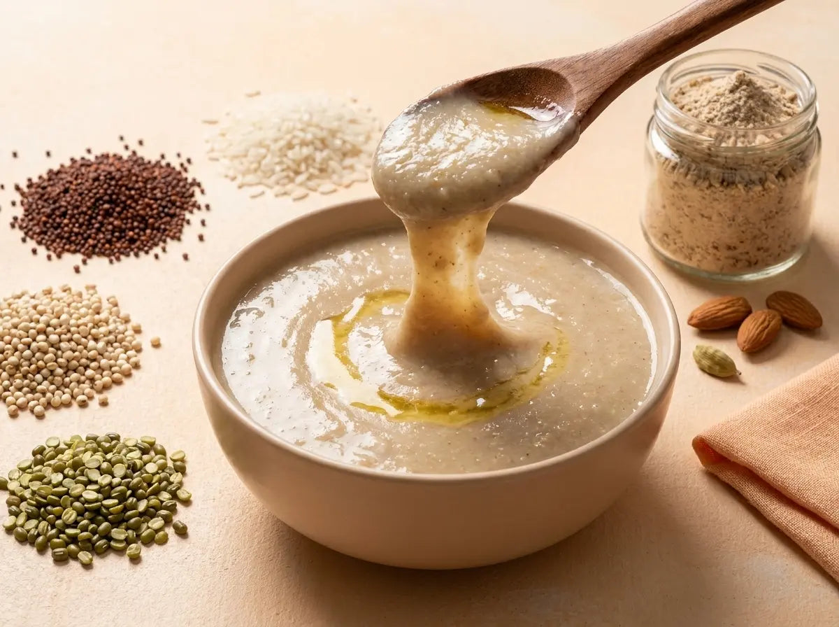 Sathu maavu multigrain porridge — India's original weaning superfood for healthy weight gain (6–12 months)