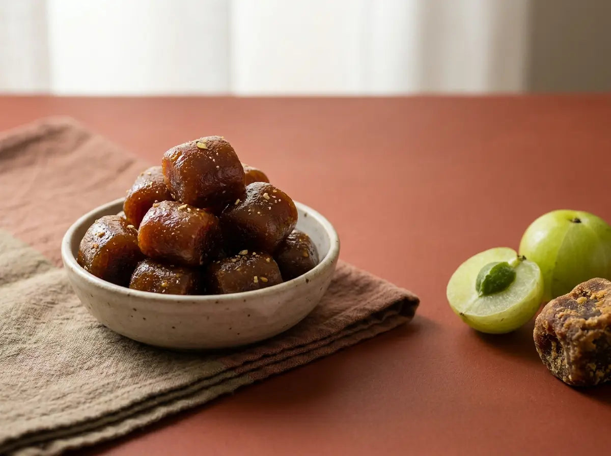 Amla-jaggery candy bites — chewy little immunity sweets with no sugar and no guilt (2–5 years)