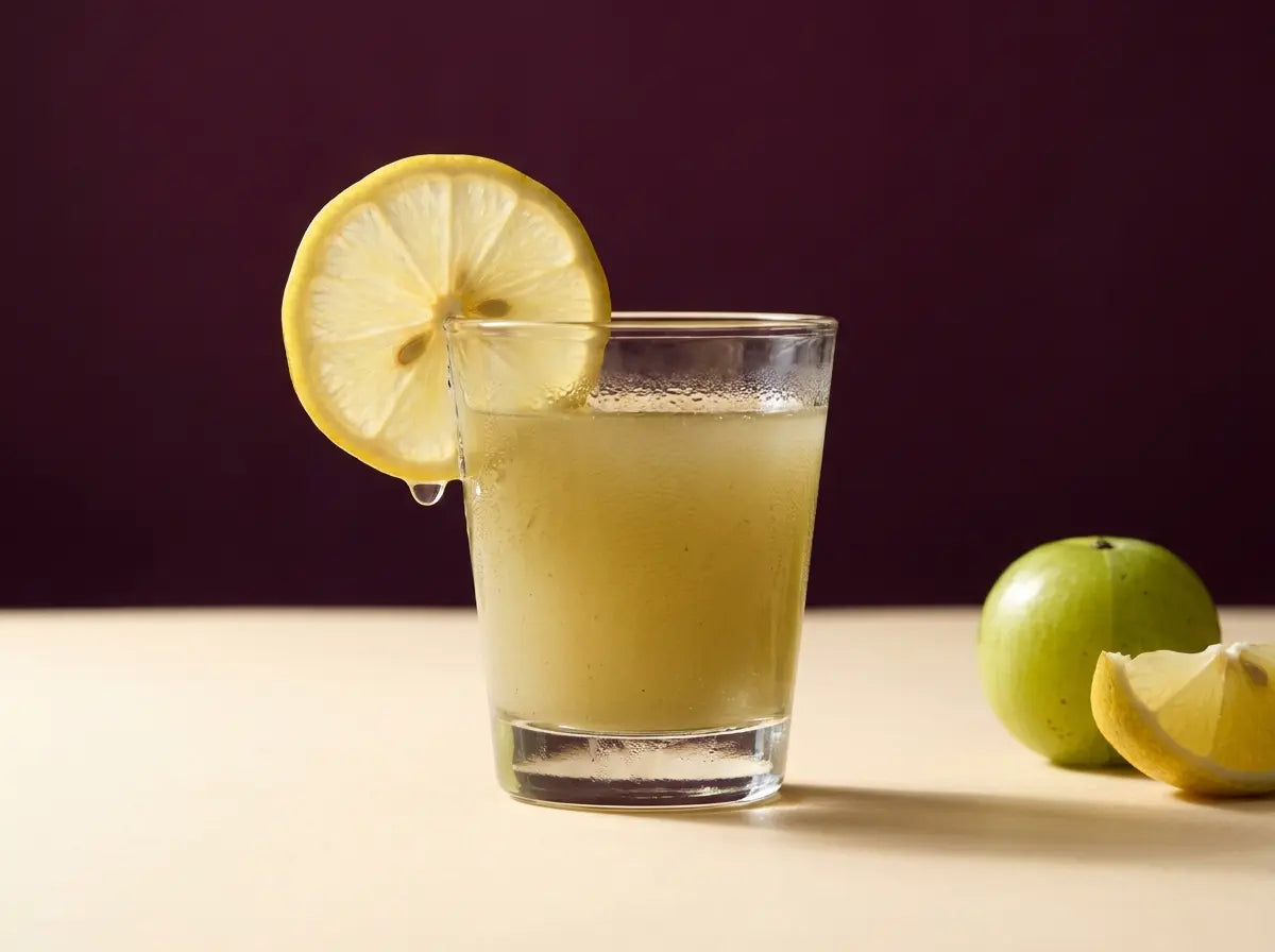 Amla-lemon sherbet — a bright vitamin-C morning drink for immunity (2–5 years)