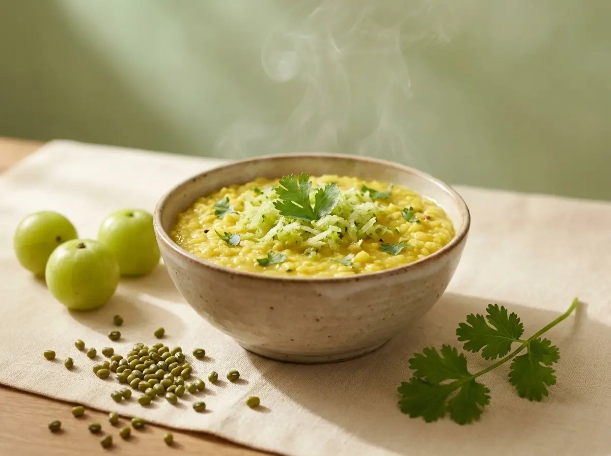 Amla & moong rice — a vitamin-C immunity bowl from the classical kitchen (2–5 years)