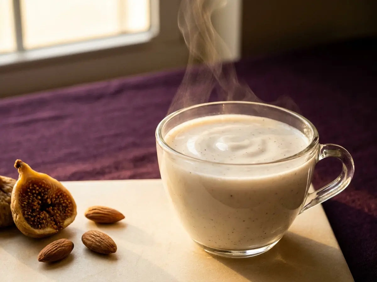 Anjeer-badam milk — a calcium-rich fig and almond bedtime cup (2–5 years)
