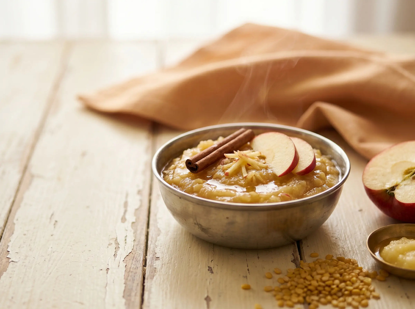 Apple & moong dal halwa — a warm, gentle first halwa for nourishment and immunity (6–12 months)