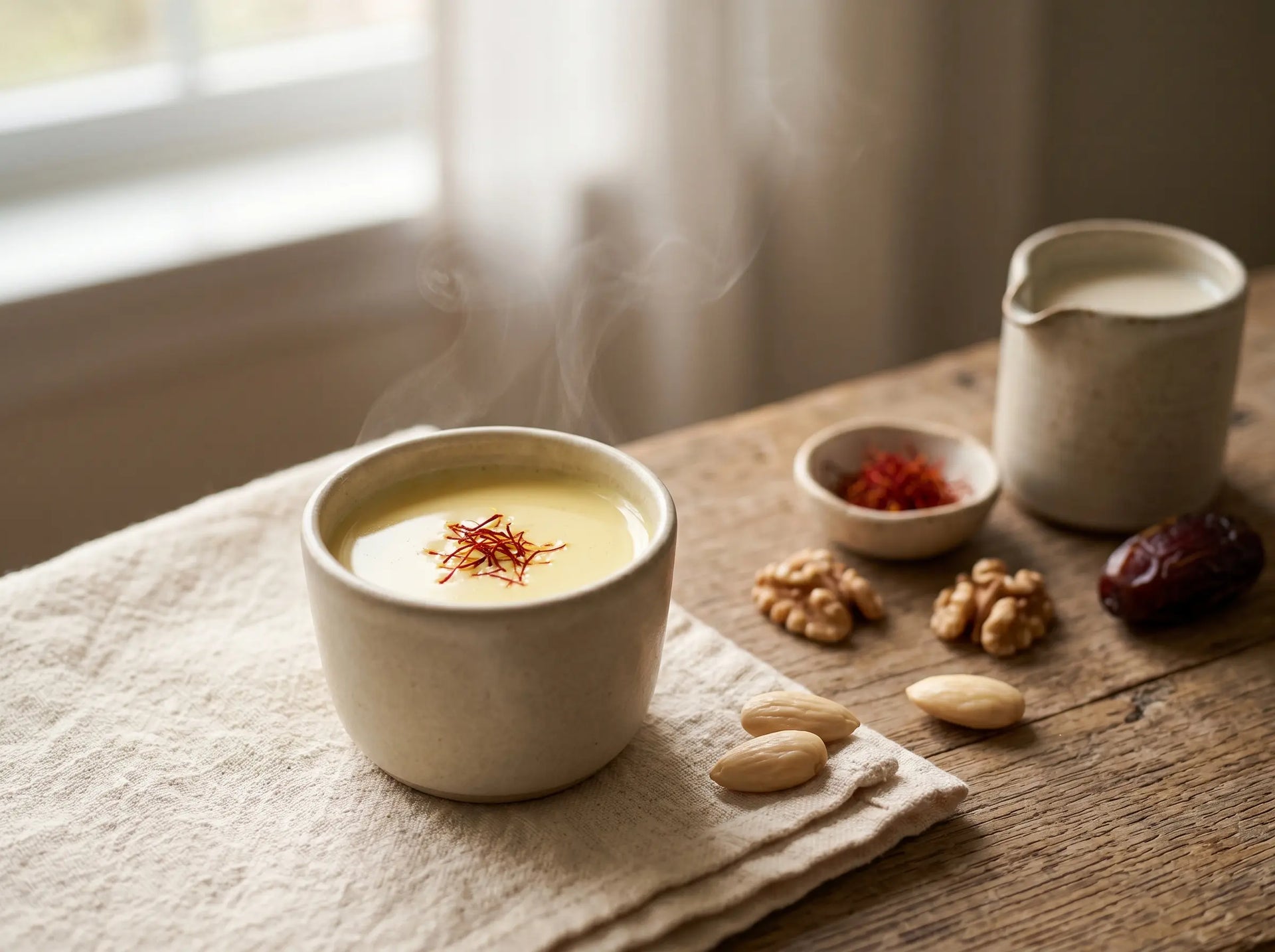 Almond & saffron milk (badam doodh) — the classic brain-and-growth drink, made toddler-safe (1–2 years)