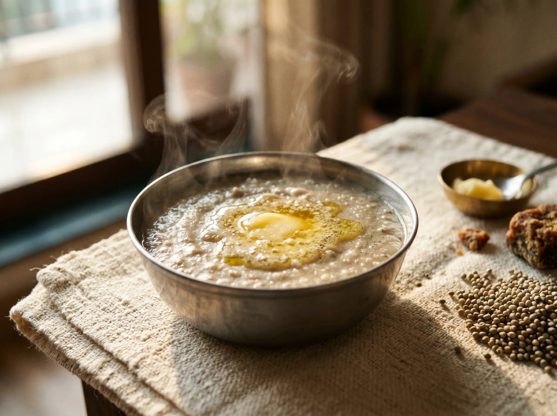 Bajra & ghee porridge — a warming winter millet for weight and iron (1–2 years)