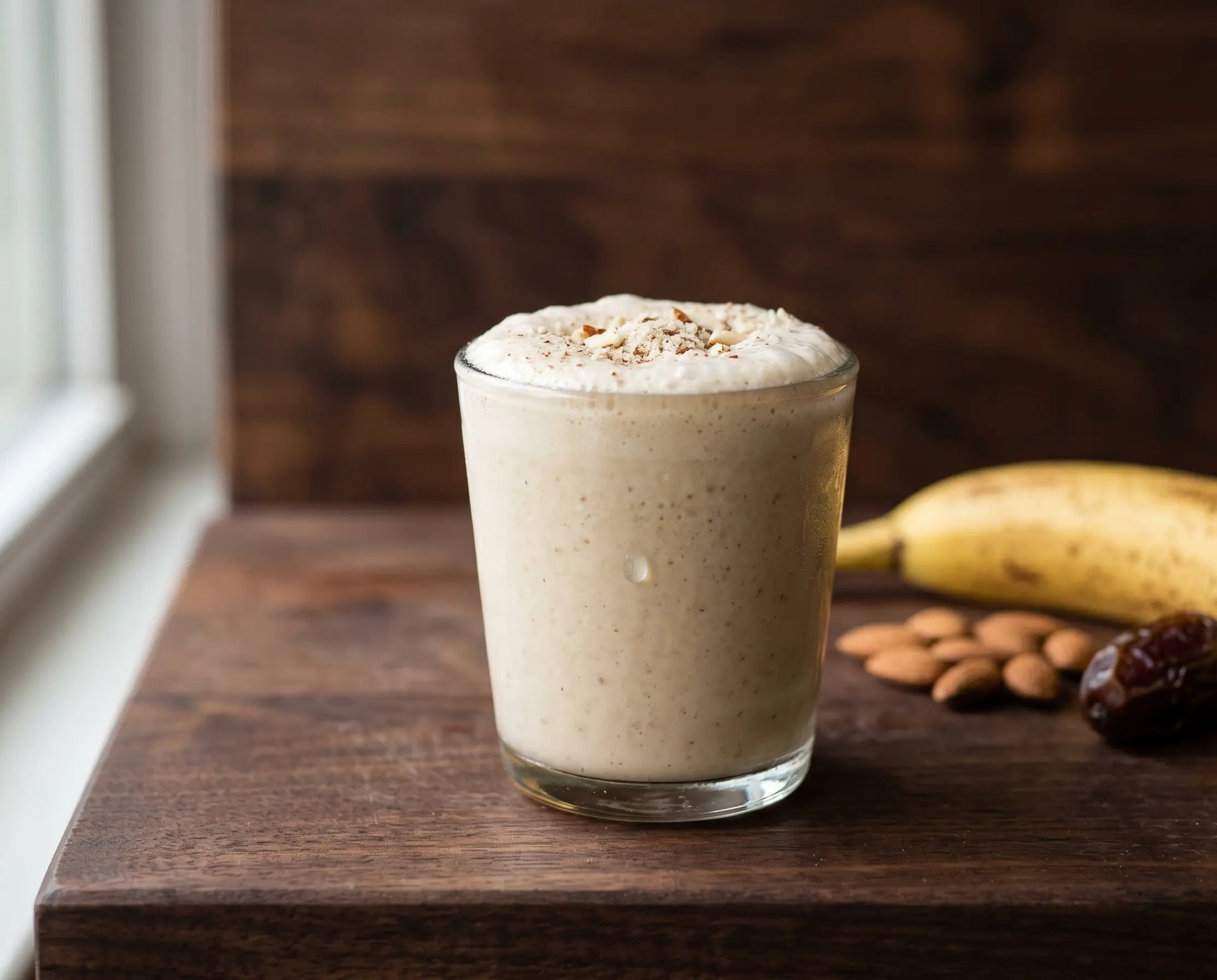Banana-almond-date power shake — the reliable everyday gain shake (2–5 years)