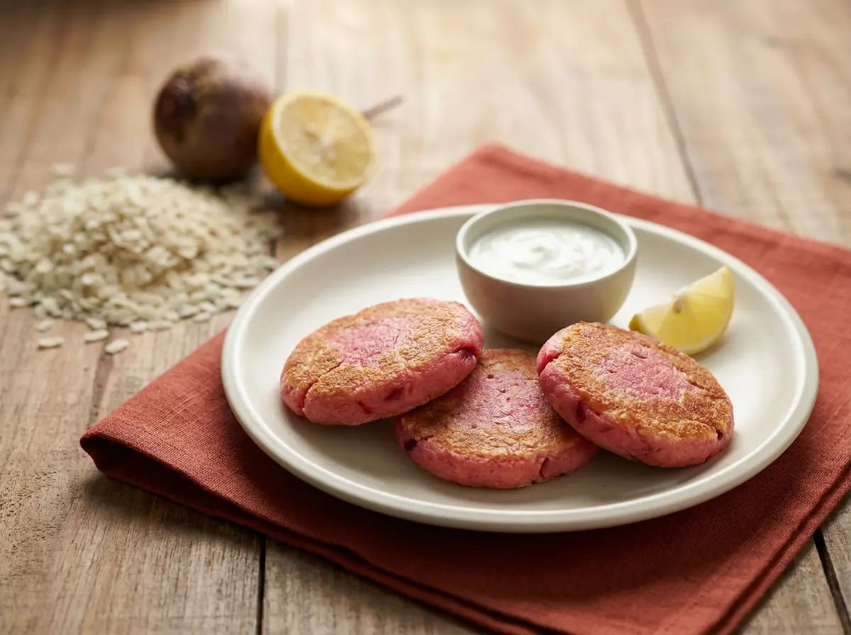Beetroot-poha tikki — rosy little patties that flatten the iron gap, deliciously (2–5 years)
