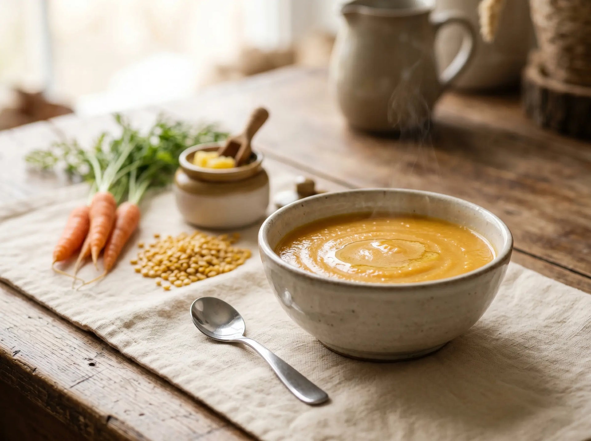 Carrot & moong immunity soup — a gentle first soup for resilience (6–12 months)