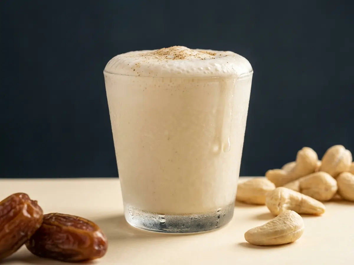 Cashew-date shake — buttery, calorie-dense and naturally sweet (1–2 years)