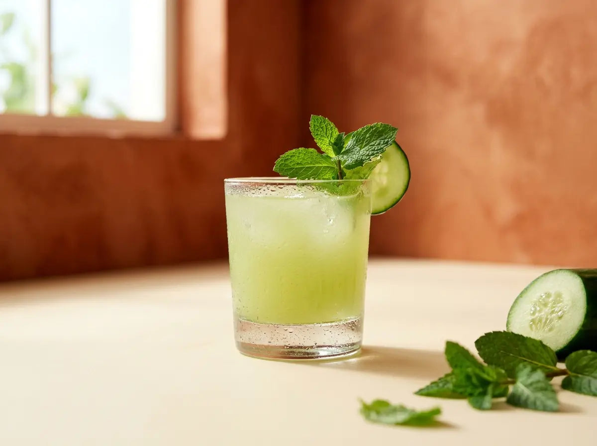 Cucumber-mint cooler — a refreshing way to get the water-refuser to drink (2–5 years)