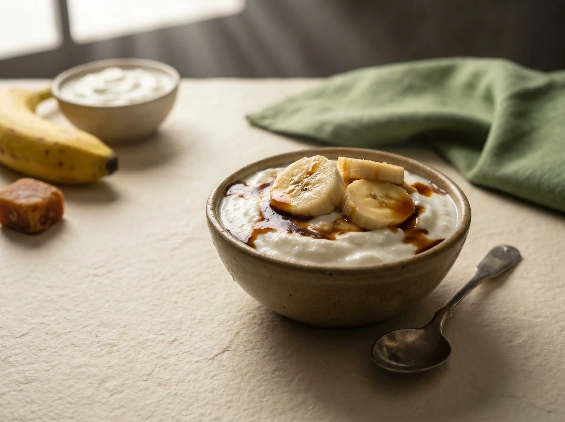 Curd & banana bowl — a cooling calcium snack for strong bones (1–2 years)