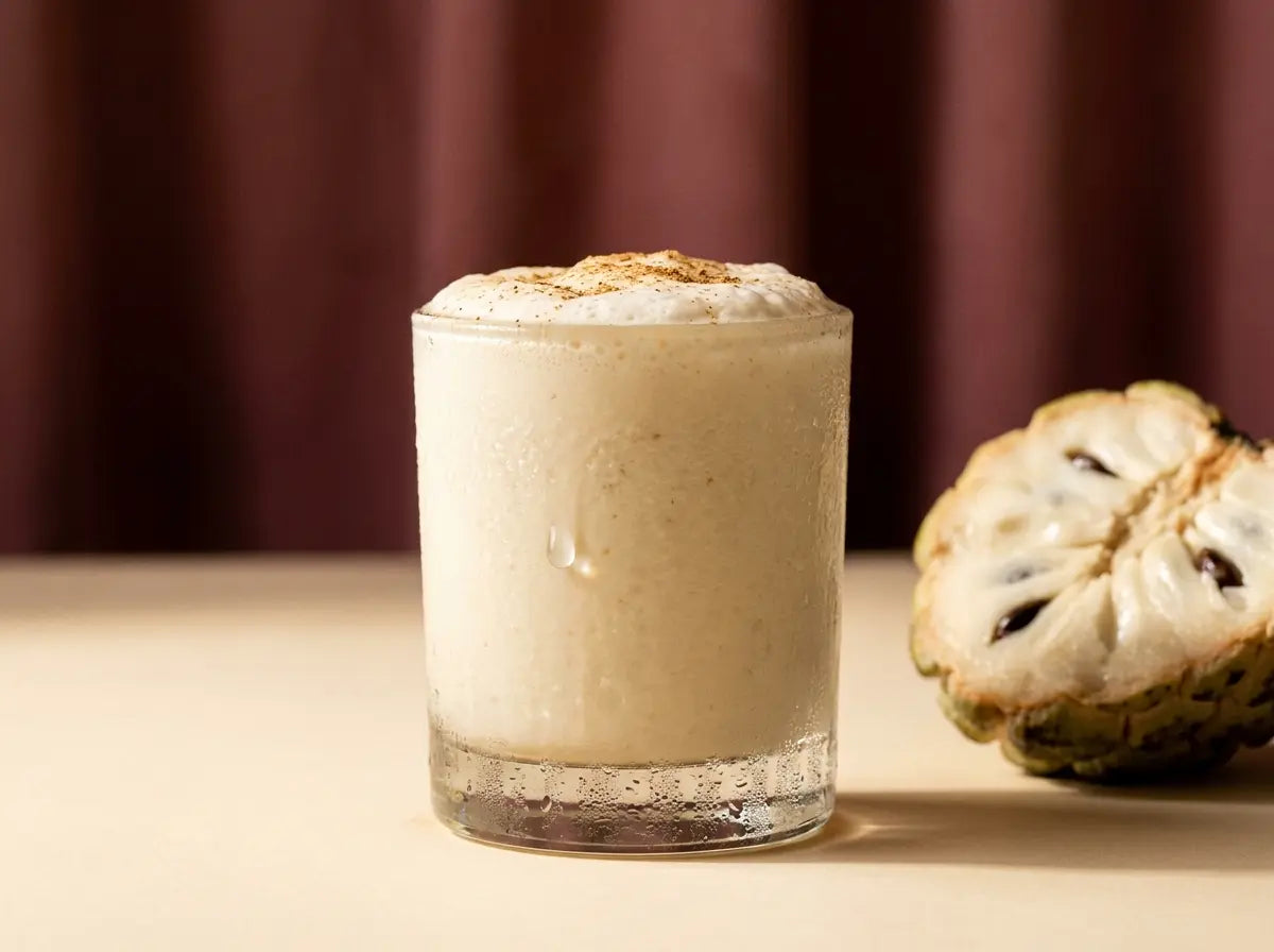 Custard apple milkshake — a creamy, calorie-rich winter treat (1–2 years)
