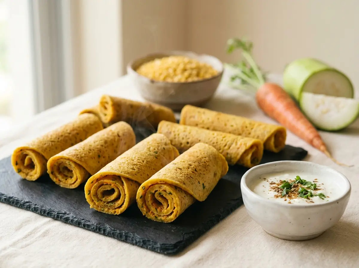 Dal veggie cheela — the dal he'll actually eat (1–2 years)