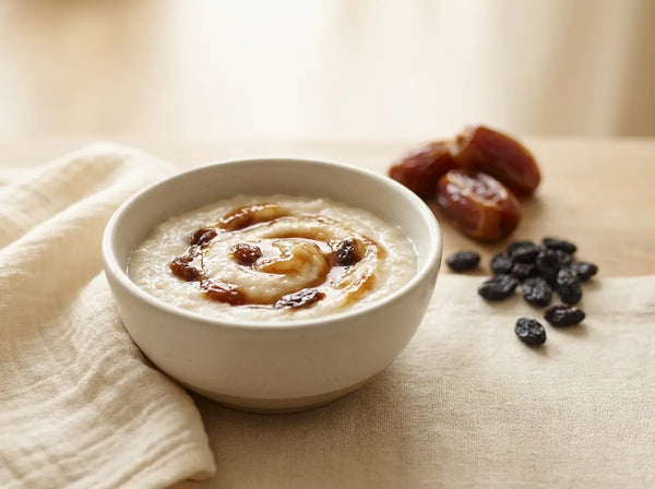 Date & raisin soft porridge — a naturally sweet, iron-gentle first breakfast (9–12 months)