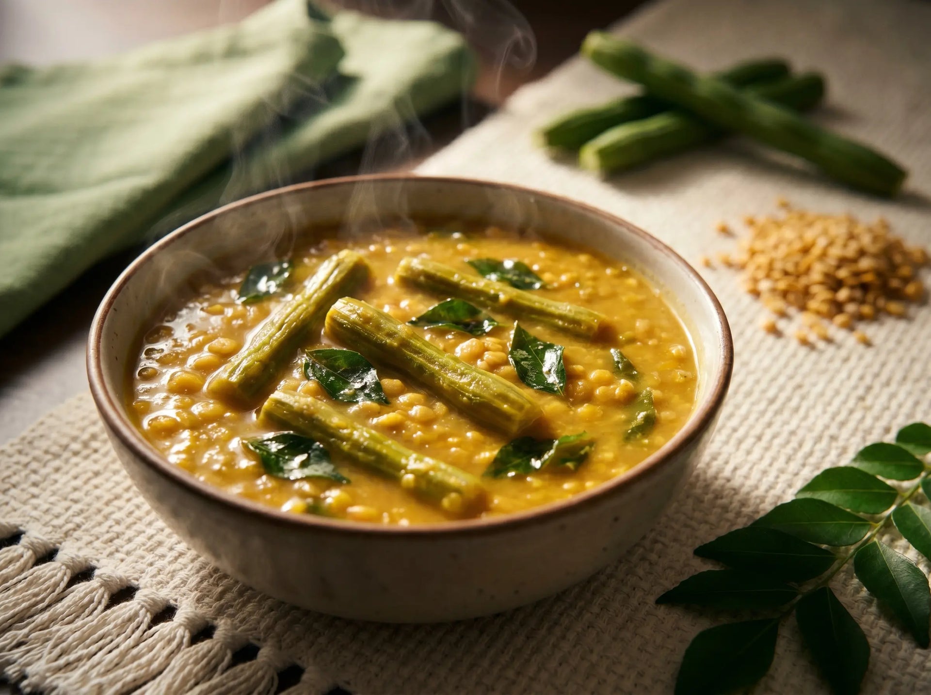 Drumstick pod & toor dal — a calcium-rich classic for strong bones (1–2 years)
