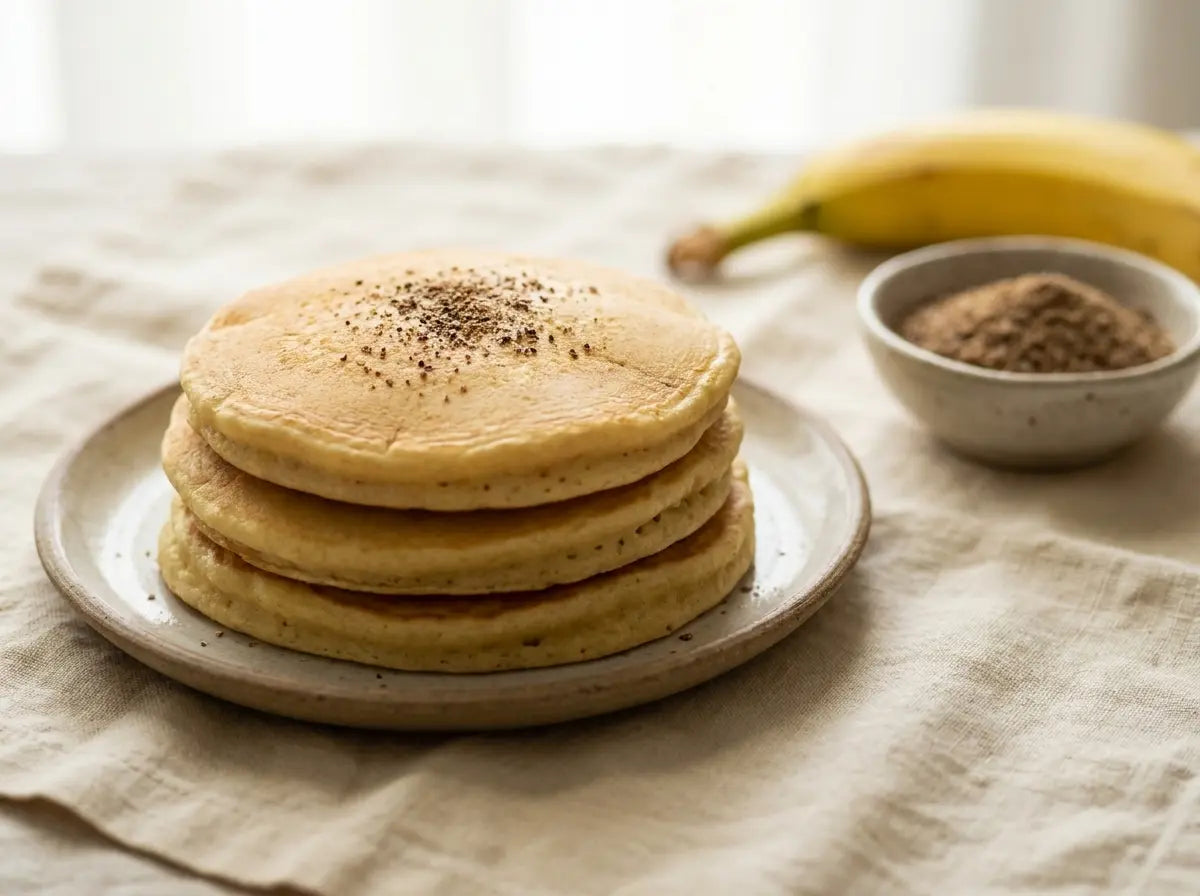 Flax & banana soft pancakes — a naturally sweet omega-3 breakfast for the brain (1–2 years)