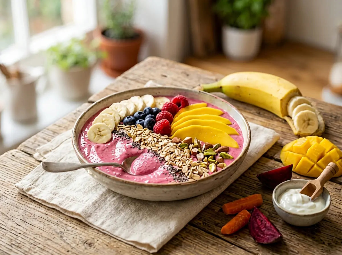 Fruit & veg smoothie bowl — a bowl your picky eater decorates themselves (2–5 years)