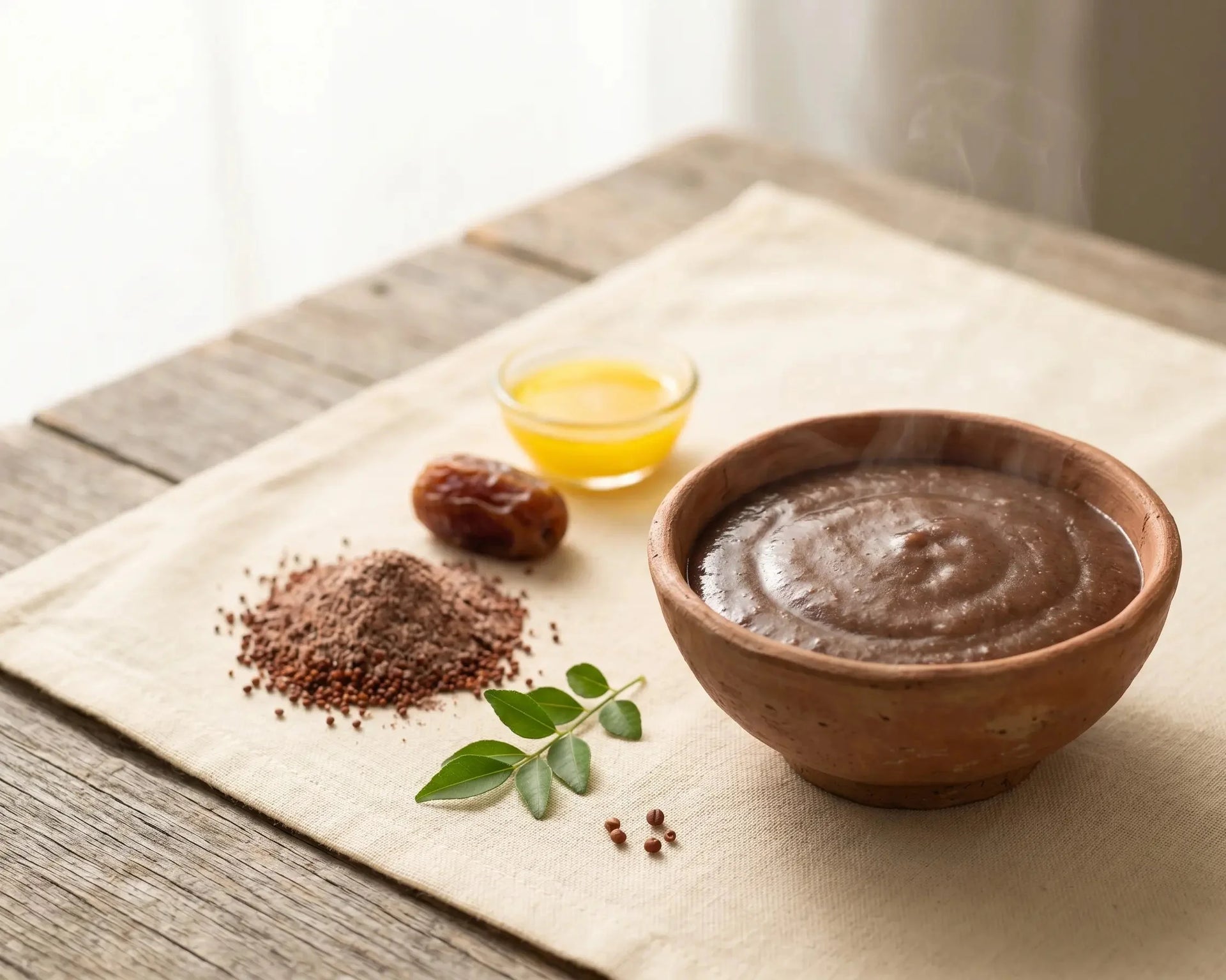 Ghee-roasted ragi & date porridge — early brain food (6–12 months)