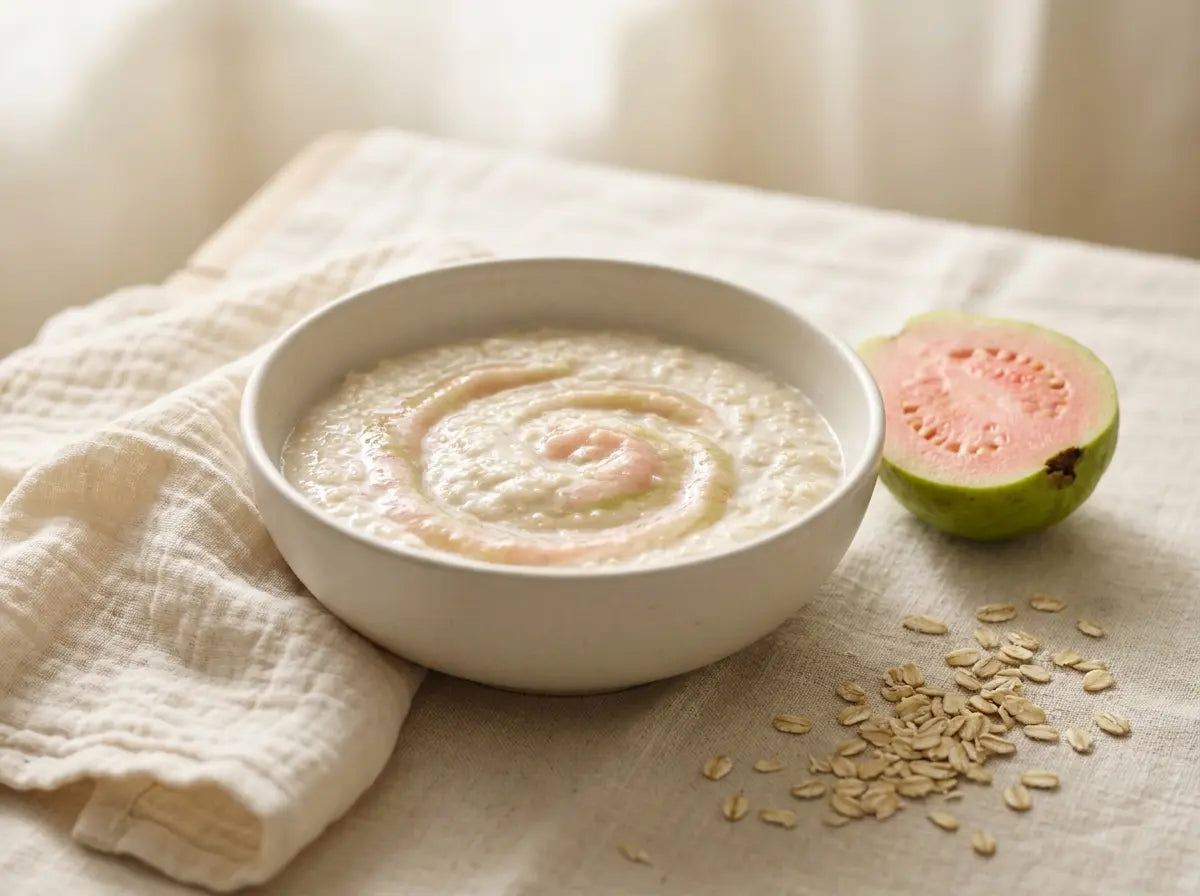 Guava & oats soft porridge — a vitamin-C first breakfast that gently builds immunity (9–12 months)