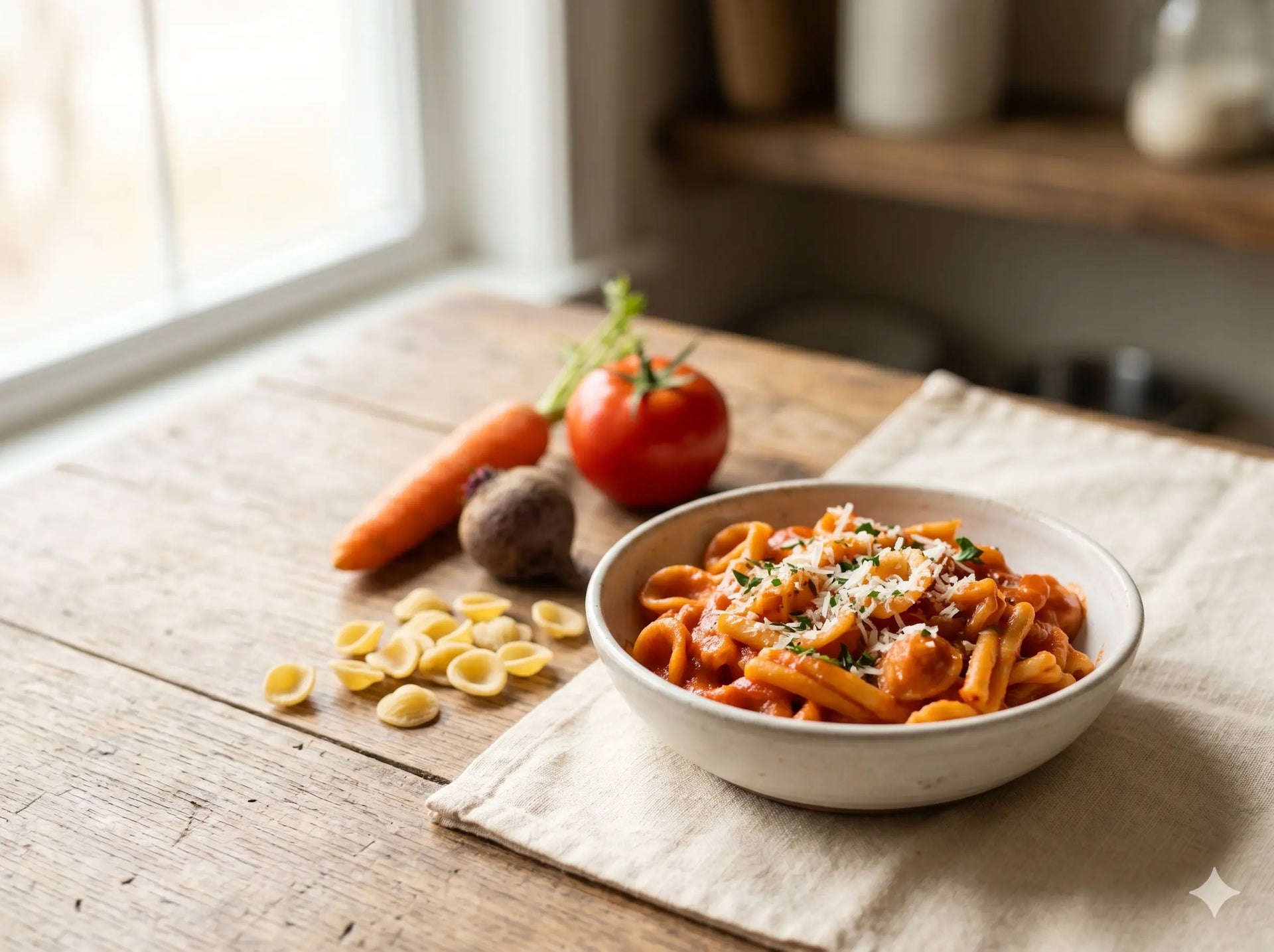 Hidden-veg masala pasta — the “tomato pasta” that's secretly full of vegetables (2–5 years)