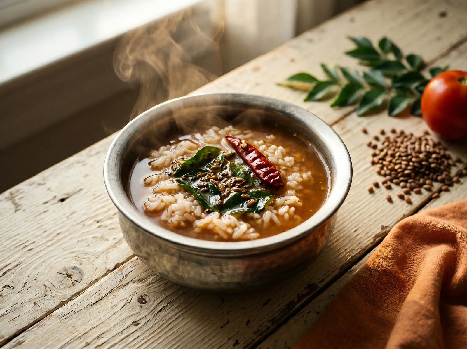 Horse gram rasam rice — an iron-and-protein powerhouse lunch from the old kitchen (2–5 years)