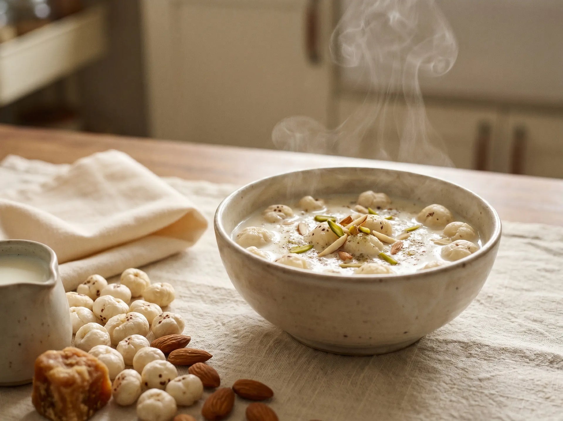 Makhana & milk kheer — a light, calcium-rich treat for strong bones (2–5 years)