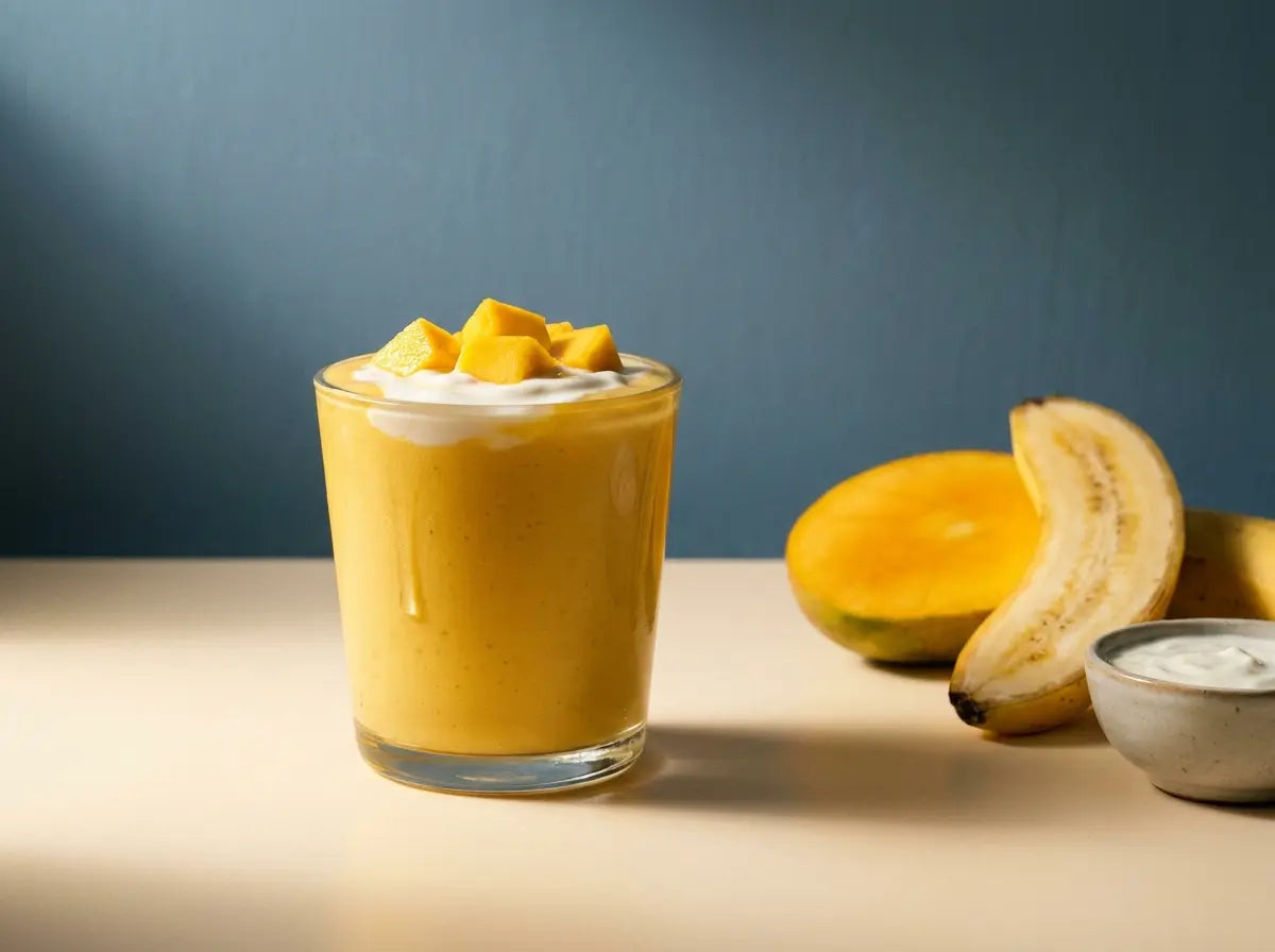 Mango-banana-curd smoothie — a sunny yes for the fussy eater (1–2 years)