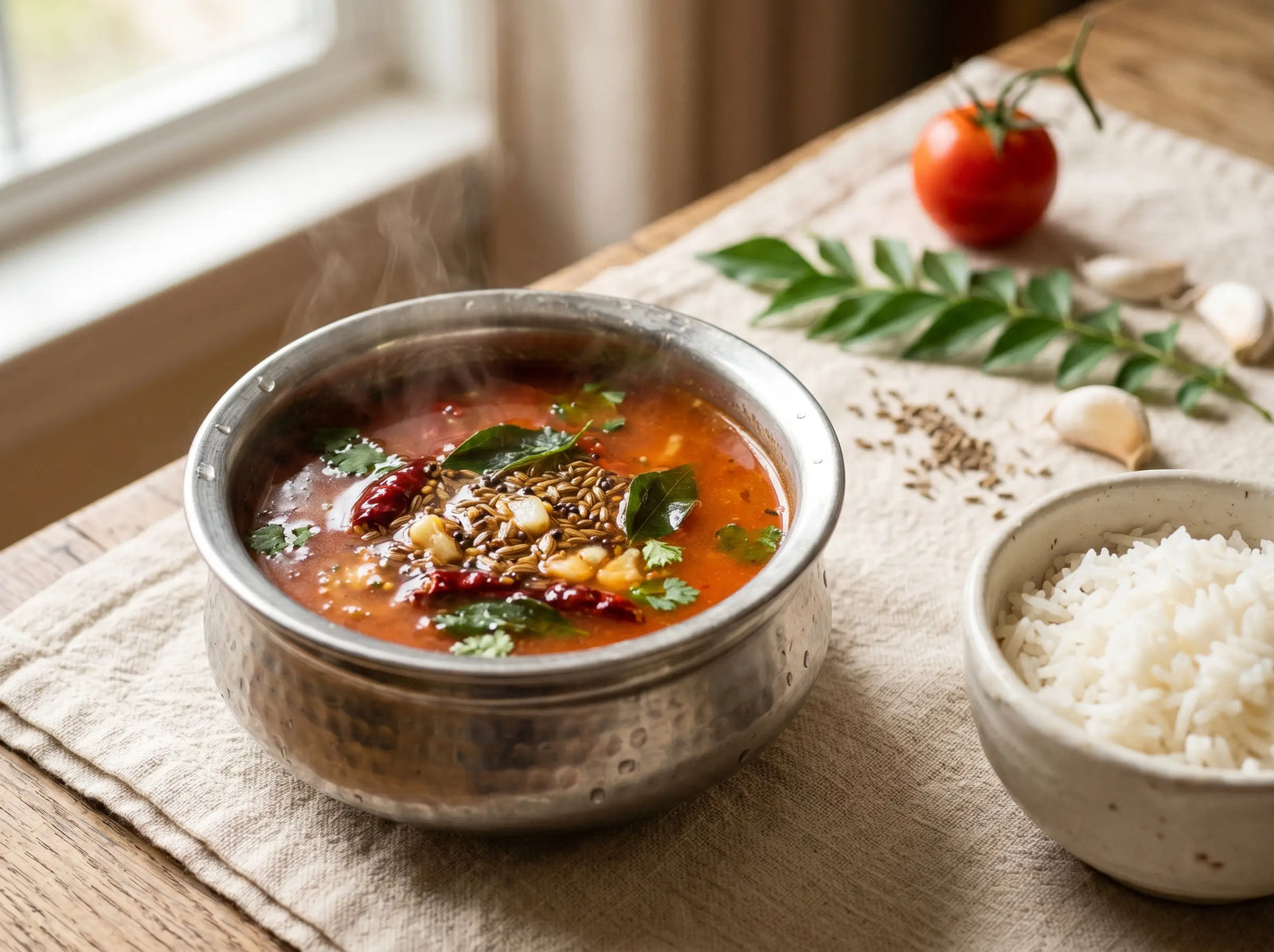 Mild tomato rasam — a warm immunity bowl for the season of sniffles (2–5 years)