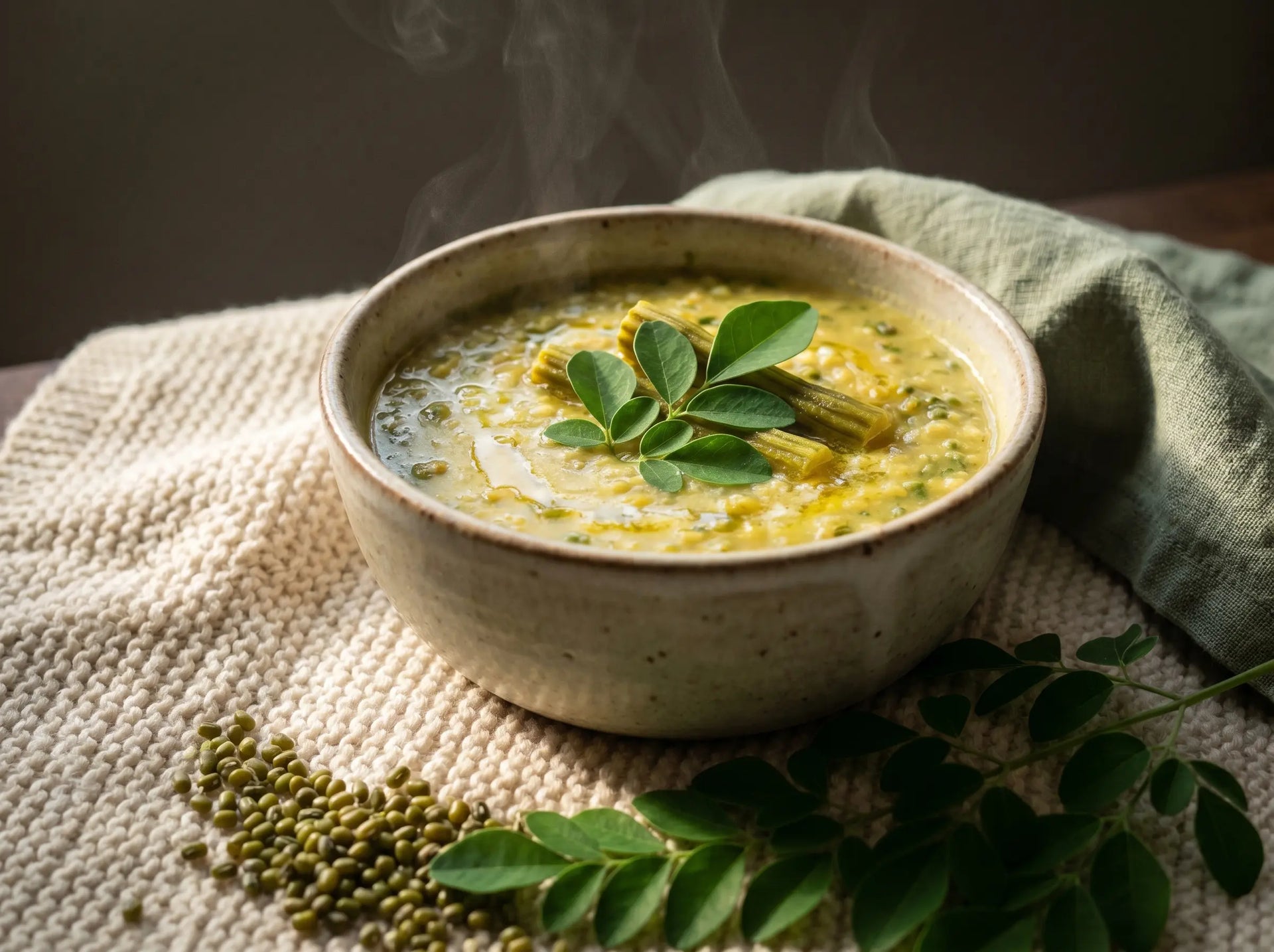 Moringa & moong dal — the drumstick-leaf bowl grandmothers swore by for immunity (1–2 years)