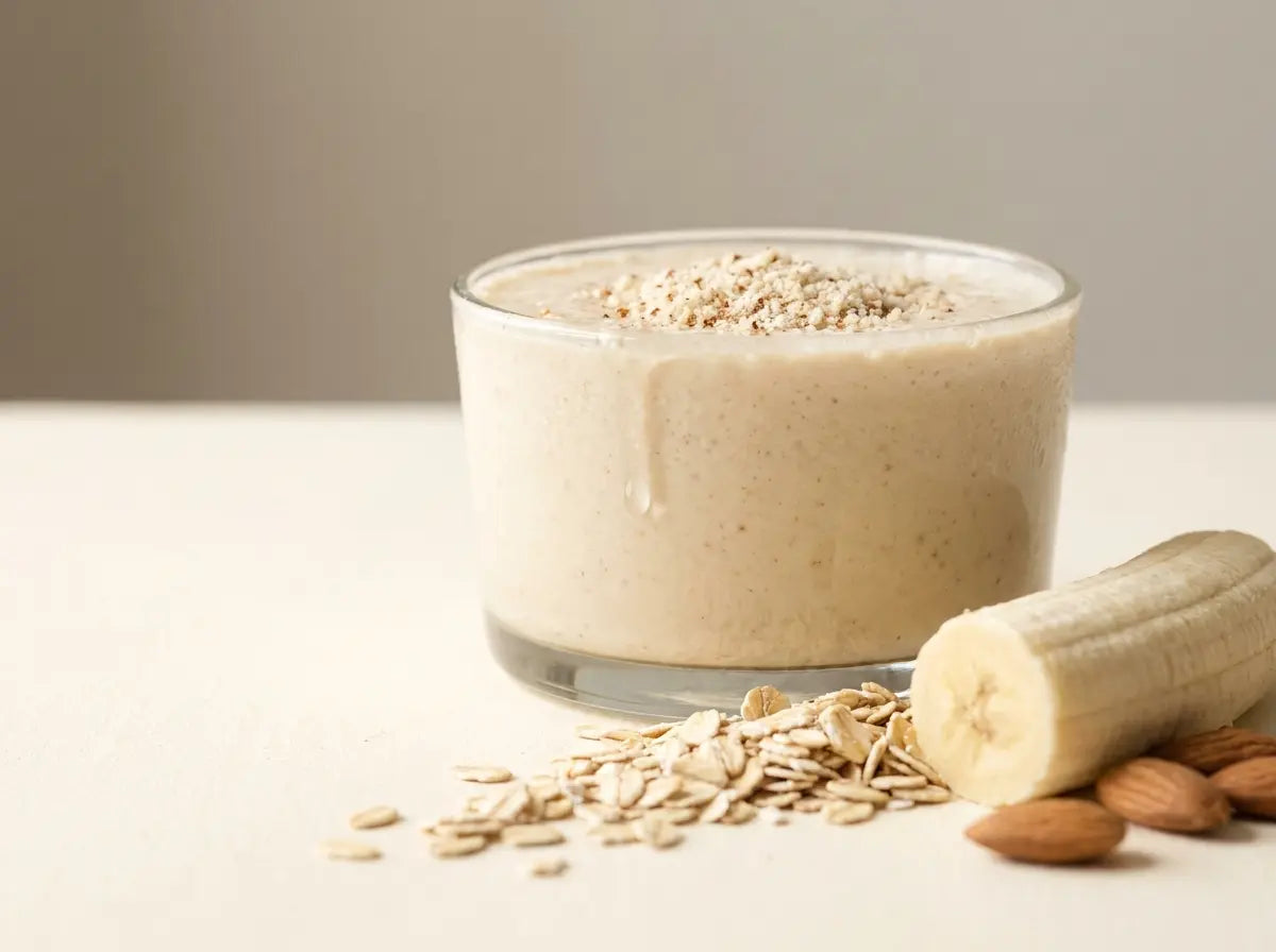 Oats-banana-almond smoothie — steady brain-fuel breakfast (1–2 years)