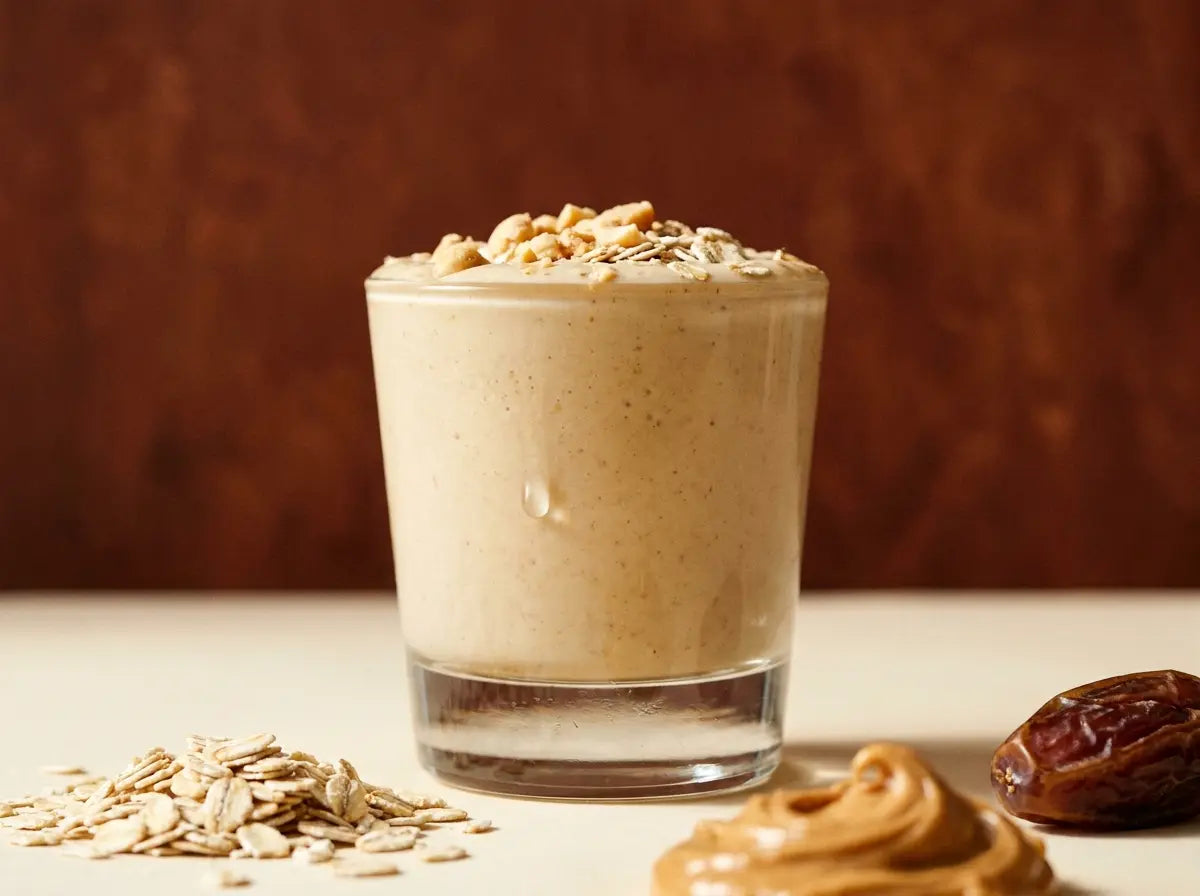 Oats-peanut-date shake — a hearty meal-in-a-glass for healthy gain (2–5 years)
