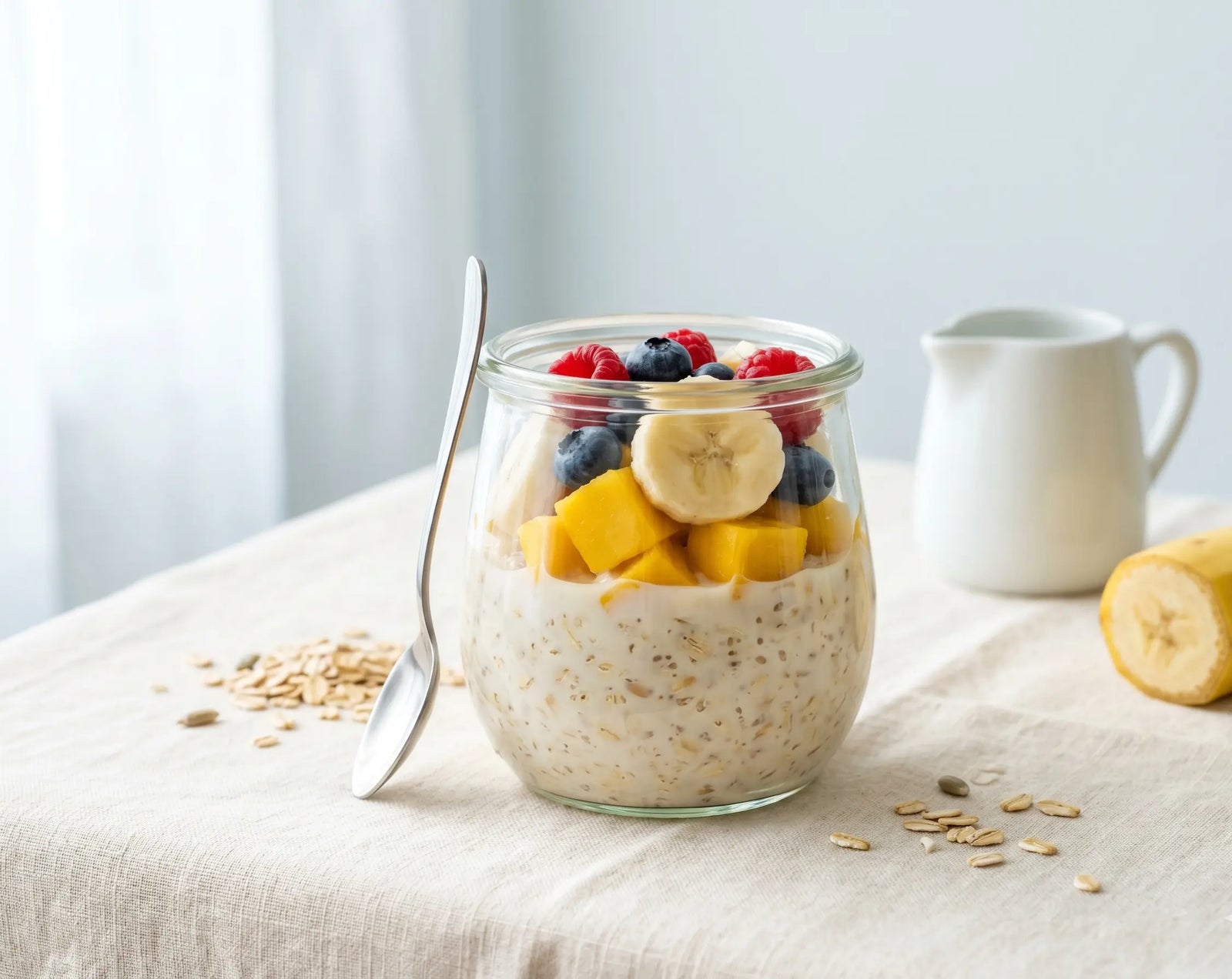 Overnight oats fruit pots — a ready-made breakfast for battle-free mornings (2–5 years)