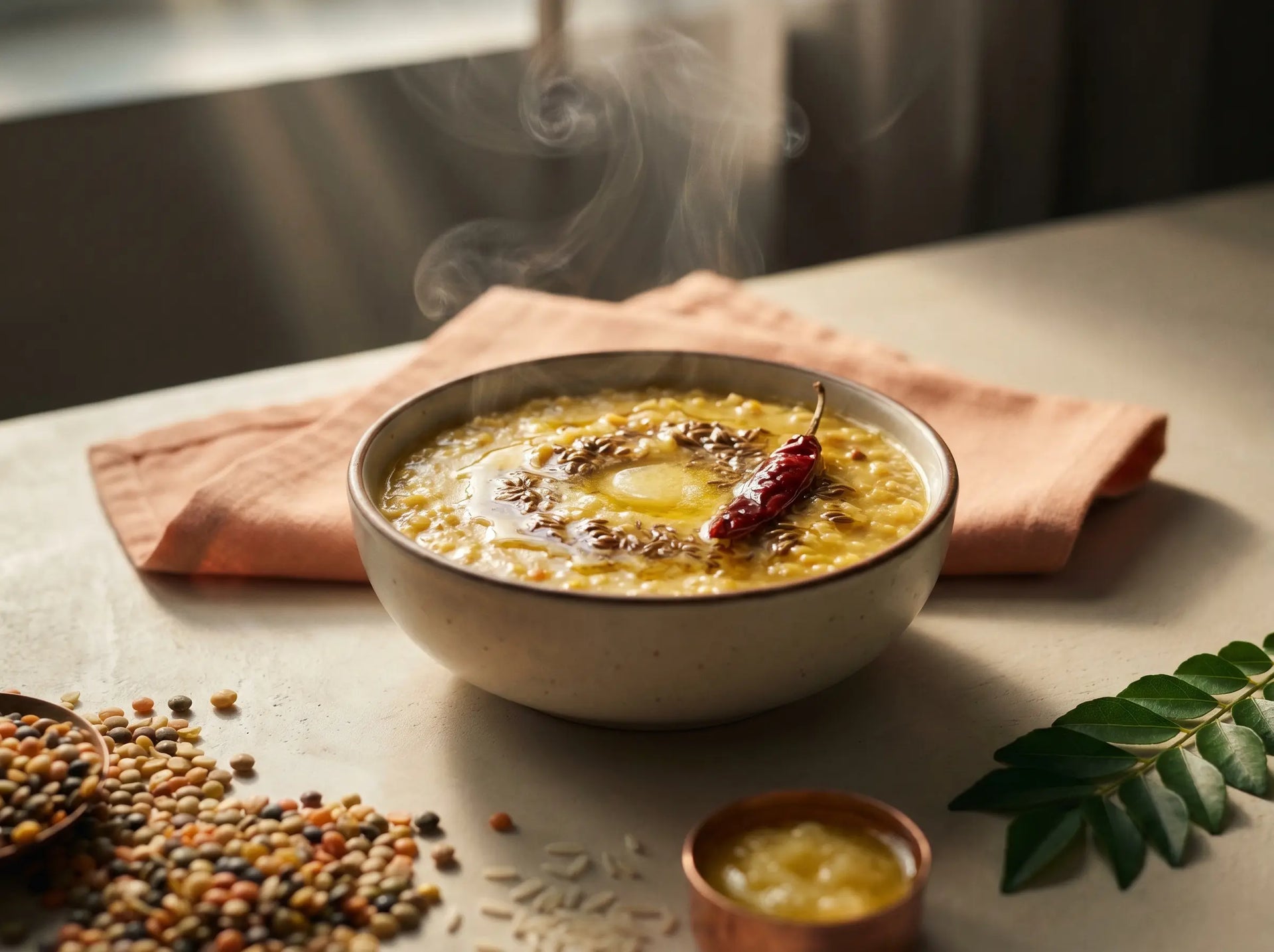 Panchmel dal khichdi — a five-dal, protein-and-calorie lunch for healthy weight gain (2–5 years)
