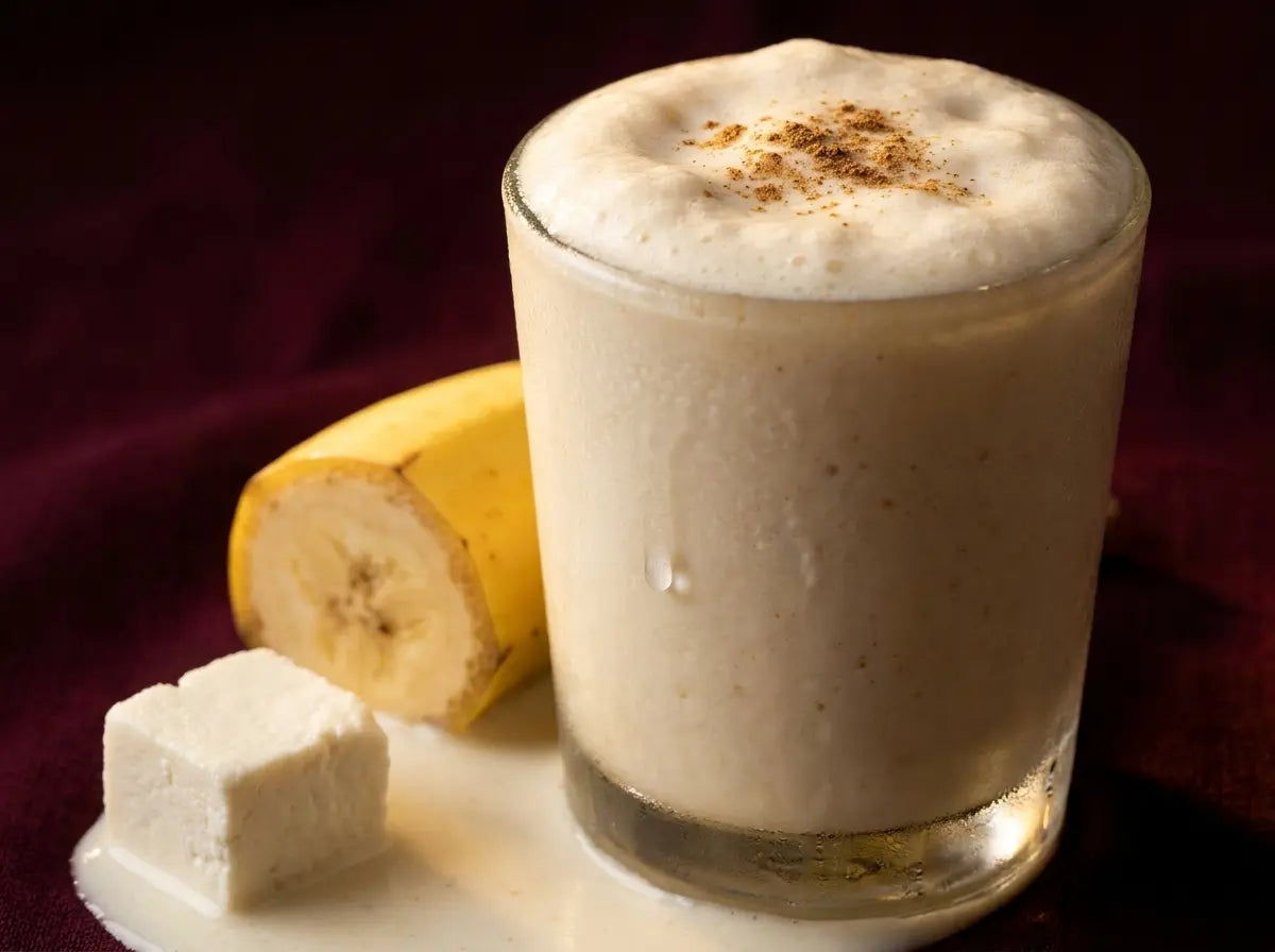 Paneer-banana smoothie — a protein-rich shake fussy eaters drink (1–2 years)