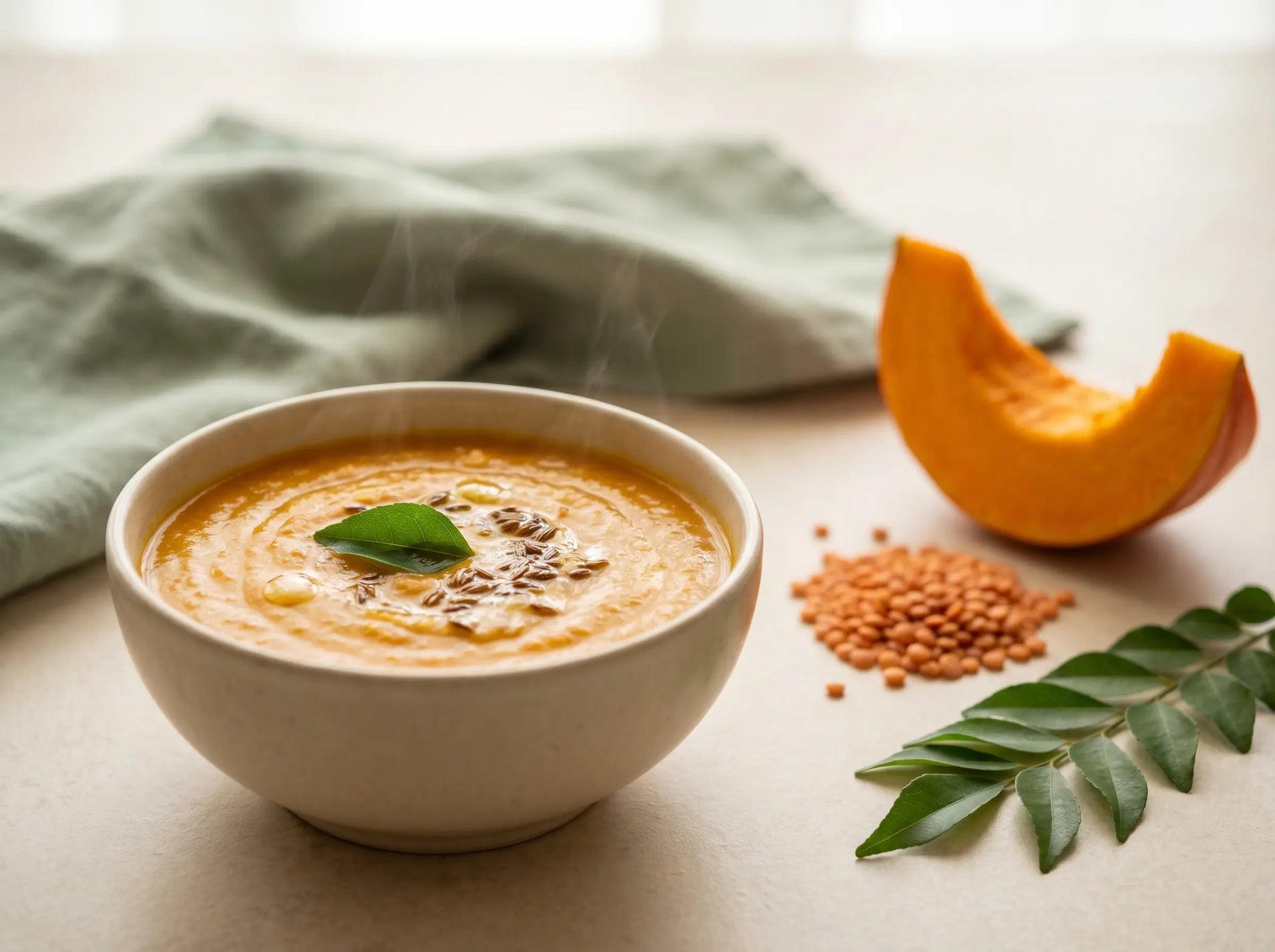 Pumpkin & masoor dal — a golden, vitamin-rich lunch for immunity (2–5 years)