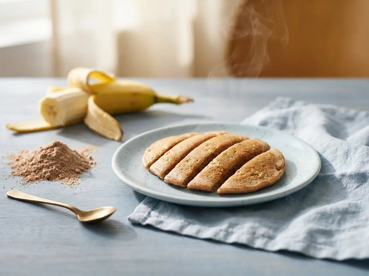 Ragi & banana soft finger pancakes — soft strips a refusing baby can pick up (8–12 months)