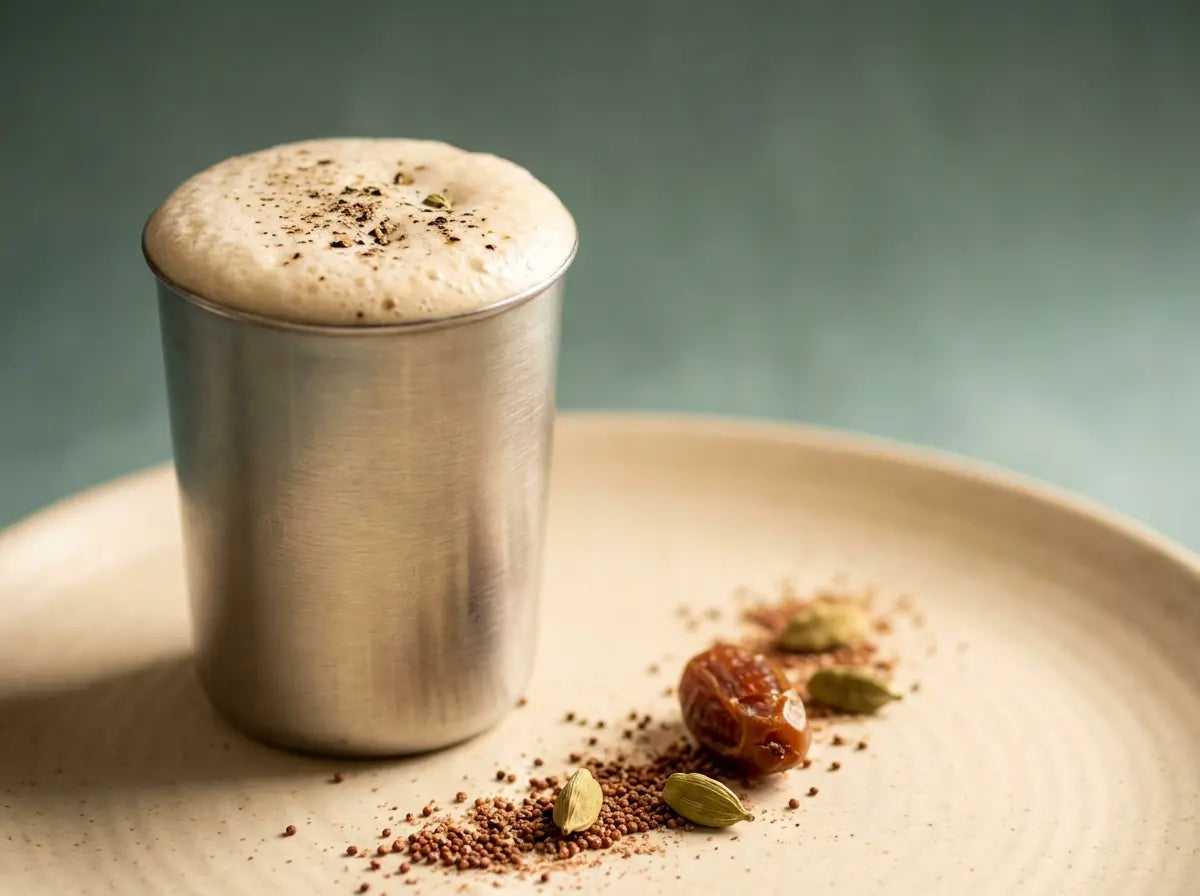 Ragi & date dugdha shake — milk she'll actually ask for (1–2 years)
