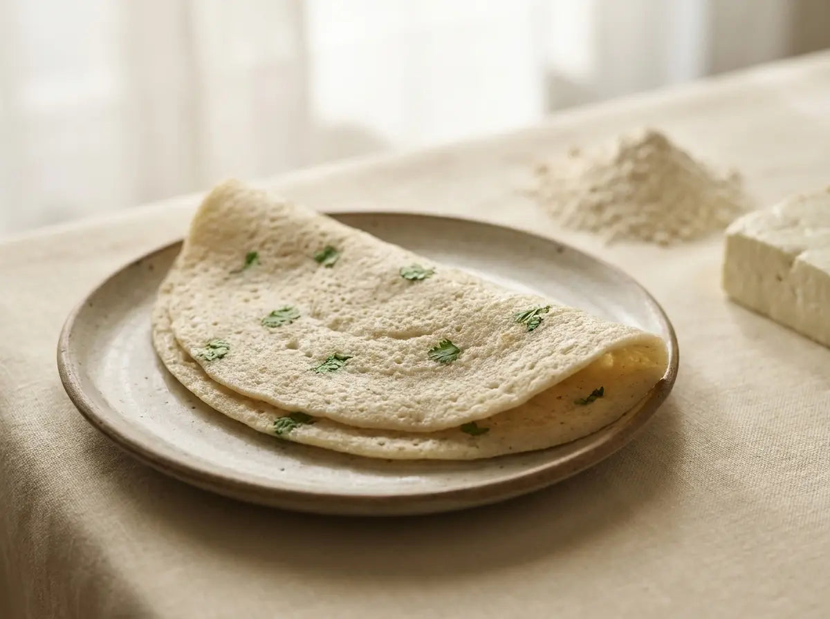 Rajgira & paneer cheela — a double-calcium savoury breakfast for bones (2–5 years)