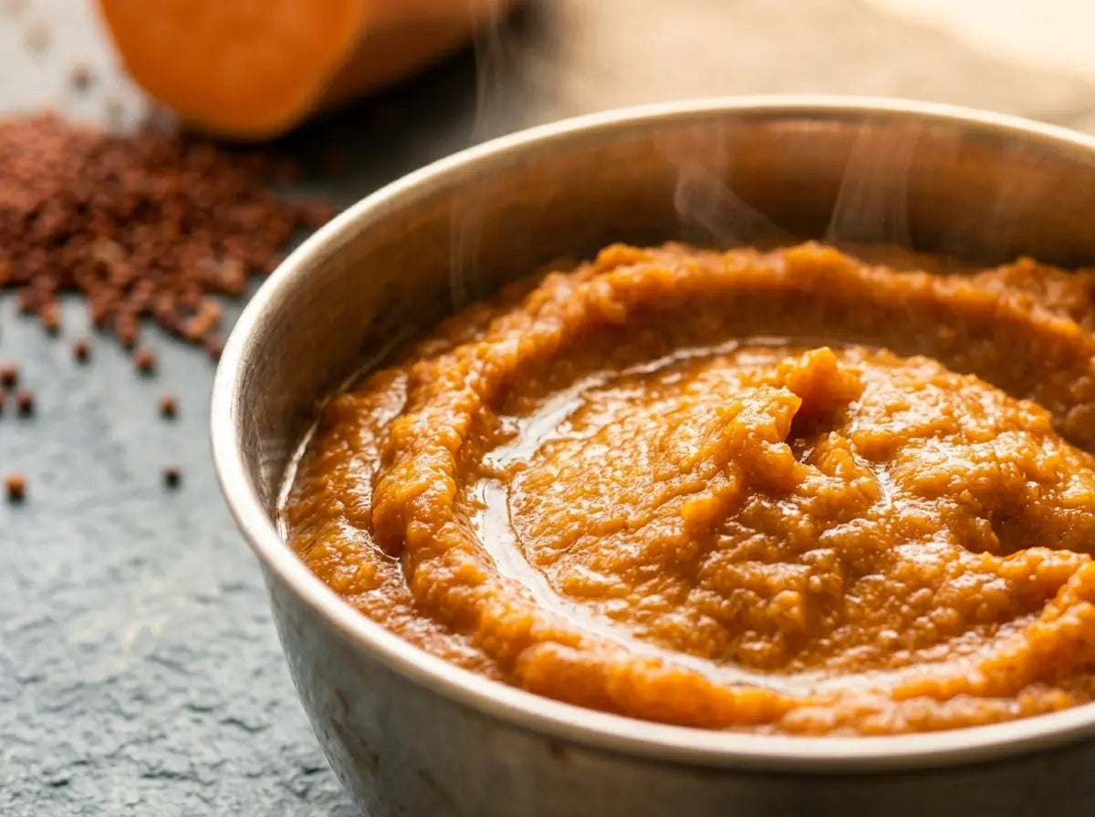 Soft ragi & sweet-potato mash — a gentle bridge for the baby who refuses lumps (6–12 months)