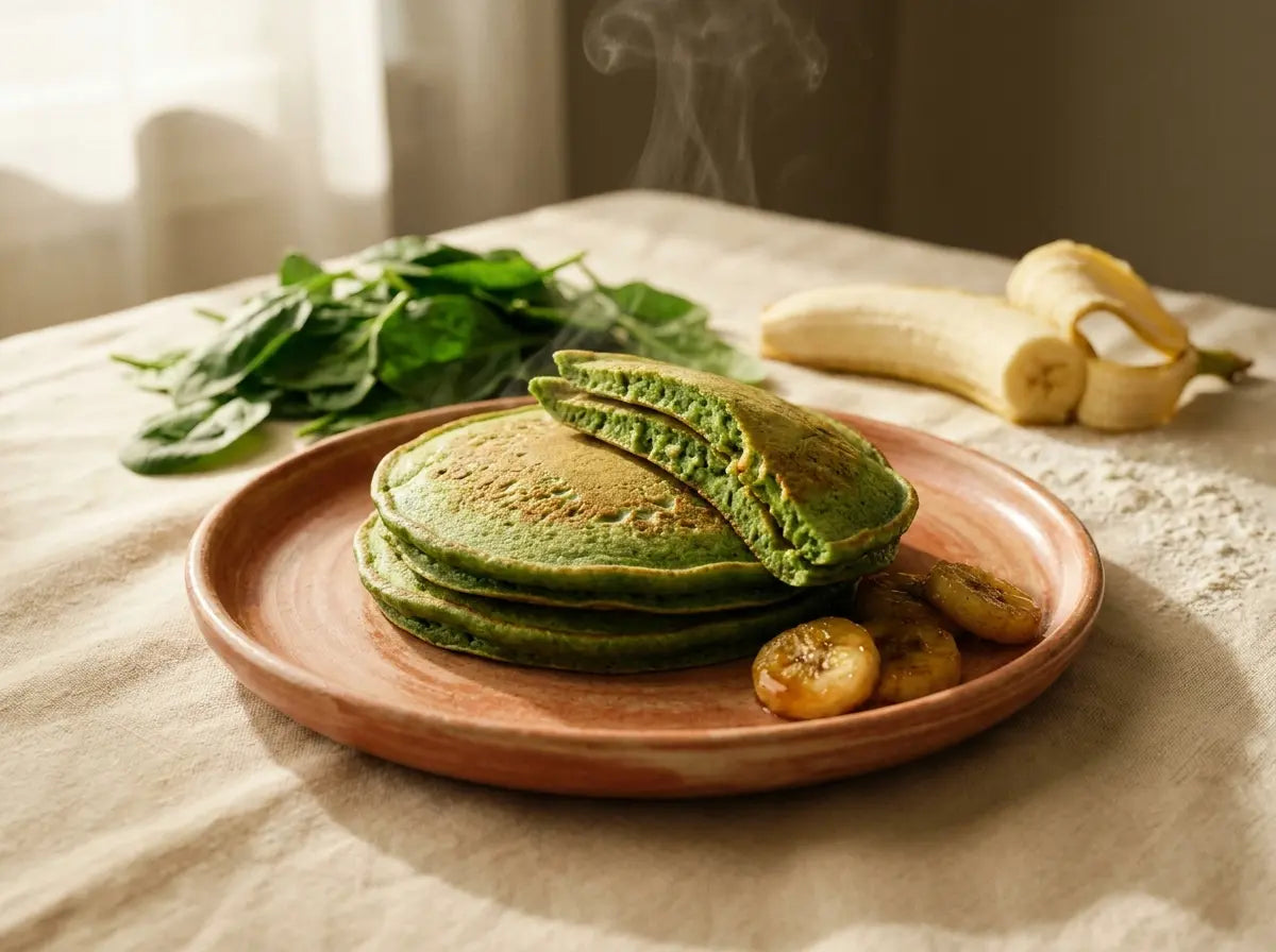 Spinach-banana green pancakes — making 'green' fun for the green-averse child (2–5 years)