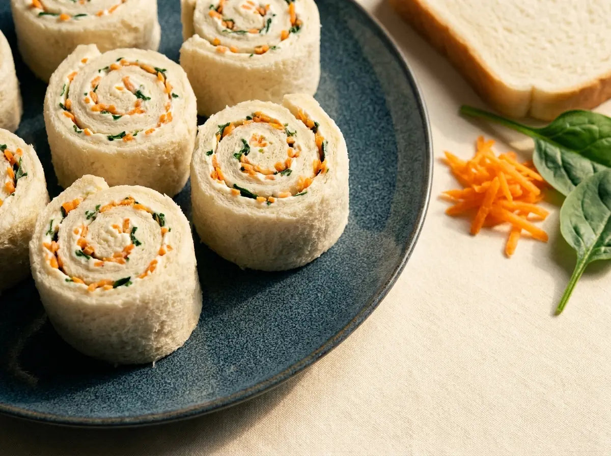 Veg & cheese pinwheels — the spiral sandwich game for the toddler who refuses on looks (1–2 years)