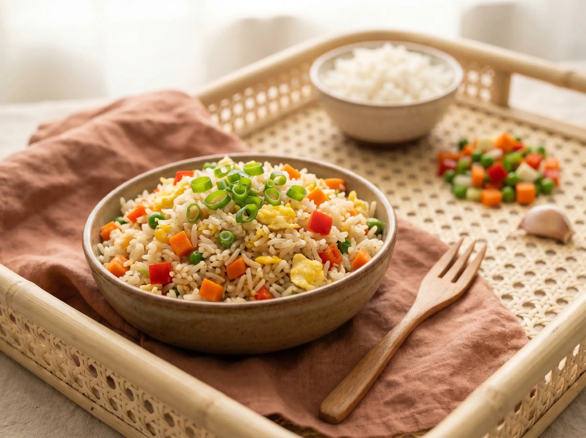 Soft vegetable fried rice — the “exciting” rice that hides vegetables in every spoon (2–5 years)